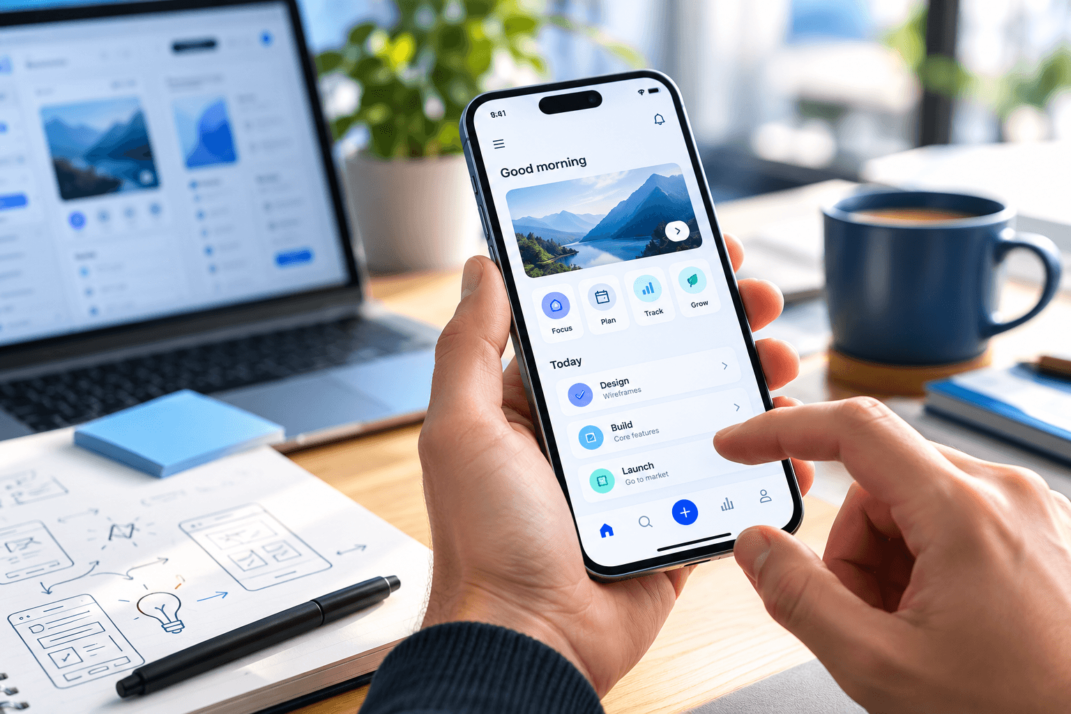 Using a mobile app interface